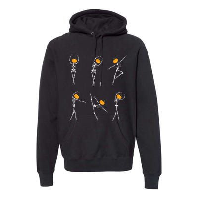 Ballet Dancer Skeletons Pumpkin Head Ballet Dance Halloween Premium Hoodie