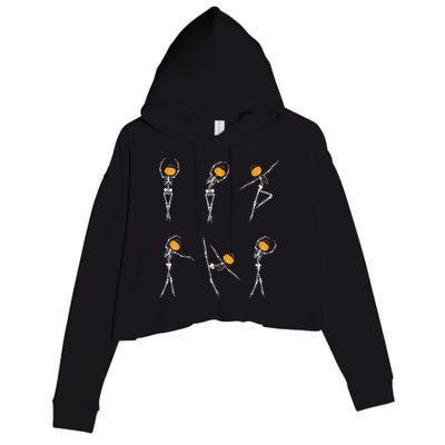 Ballet Dancer Skeletons Pumpkin Head Ballet Dance Halloween Crop Fleece Hoodie