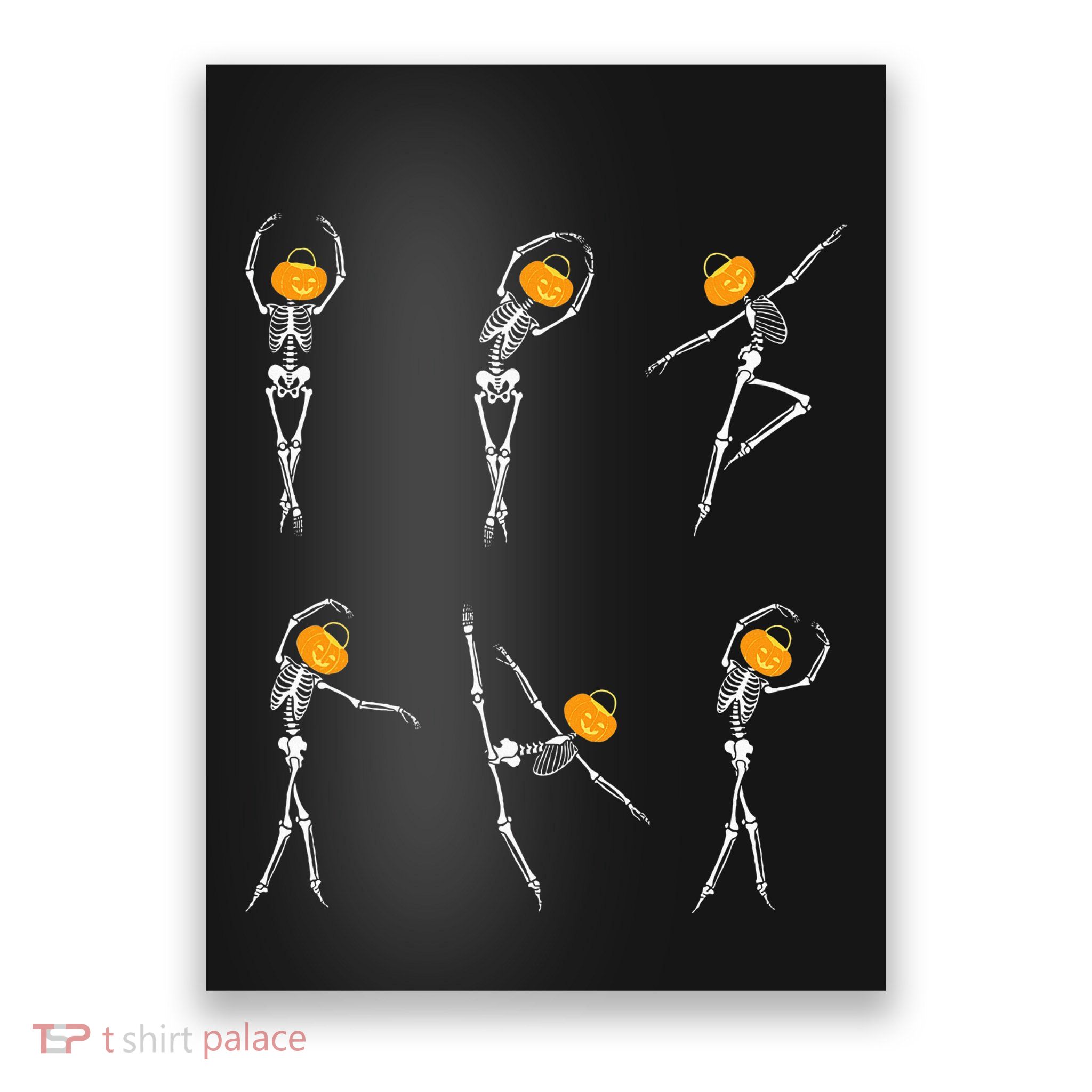 Ballet Dancer Skeletons Pumpkin Head Ballet Dance Halloween Poster