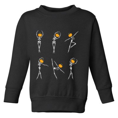 Ballet Dancer Skeletons Pumpkin Head Ballet Dance Halloween Toddler Sweatshirt