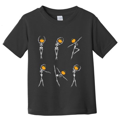 Ballet Dancer Skeletons Pumpkin Head Ballet Dance Halloween Toddler T-Shirt
