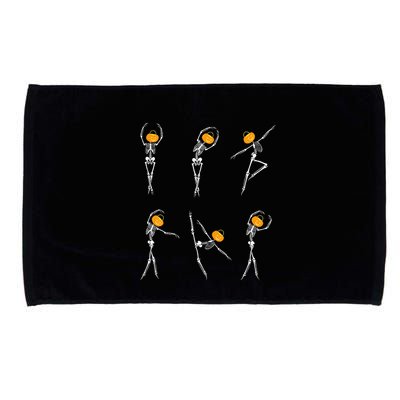 Ballet Dancer Skeletons Pumpkin Head Ballet Dance Halloween Microfiber Hand Towel