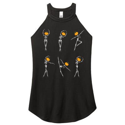 Ballet Dancer Skeletons Pumpkin Head Ballet Dance Halloween Women's Perfect Tri Rocker Tank