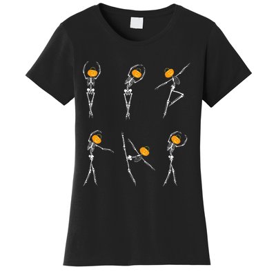 Ballet Dancer Skeletons Pumpkin Head Ballet Dance Halloween Women's T-Shirt