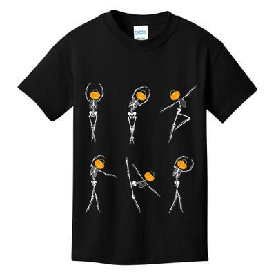 Ballet Dancer Skeletons Pumpkin Head Ballet Dance Halloween Kids T-Shirt