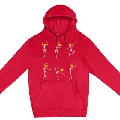 Ballet Dancer Skeletons Pumpkin Head Ballet Dance Halloween Premium Pullover Hoodie