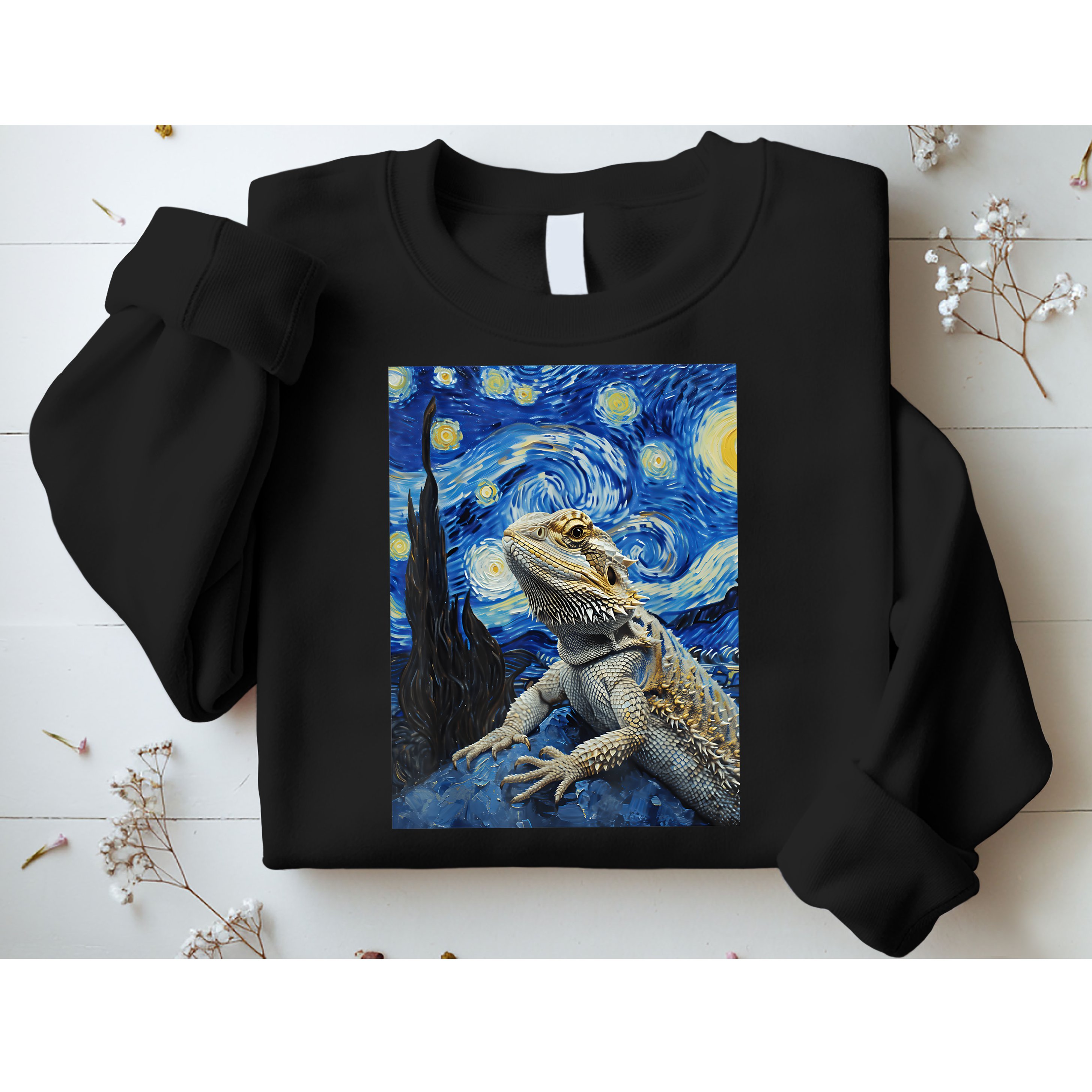 Bearded Dragon Starry Night Van Gogh Style Sweatshirt
