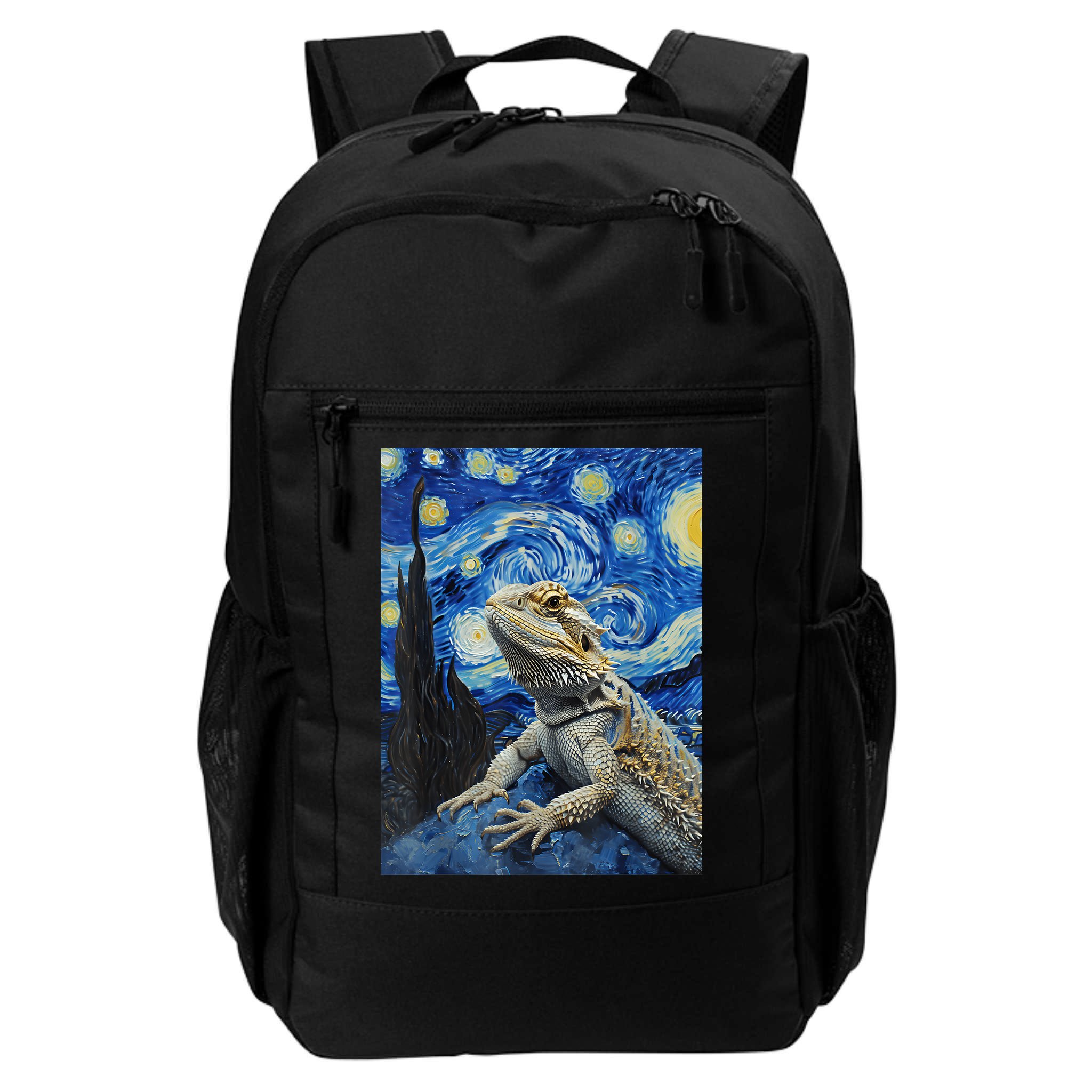 Bearded Dragon Starry Night Van Gogh Style Backpack