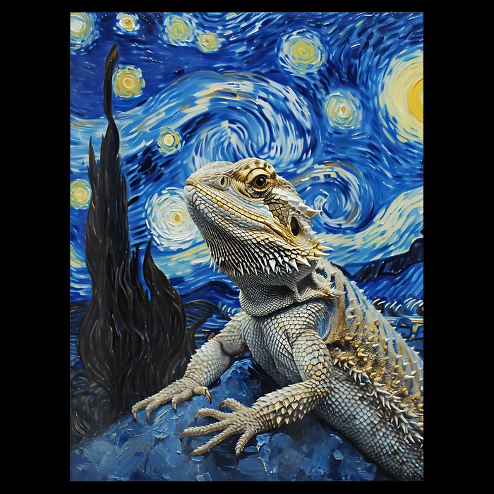 Bearded Dragon Starry Night Van Gogh Style Backpack