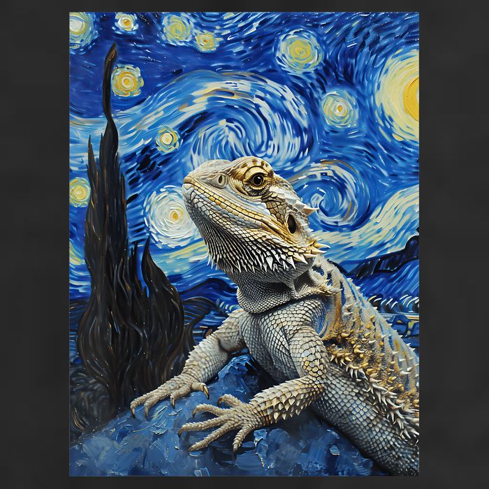 Bearded Dragon Starry Night Van Gogh Style Adult Drive Performance Visor