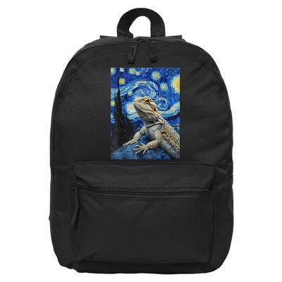 Bearded Dragon Starry Night Van Gogh Style 16 in Basic Backpack