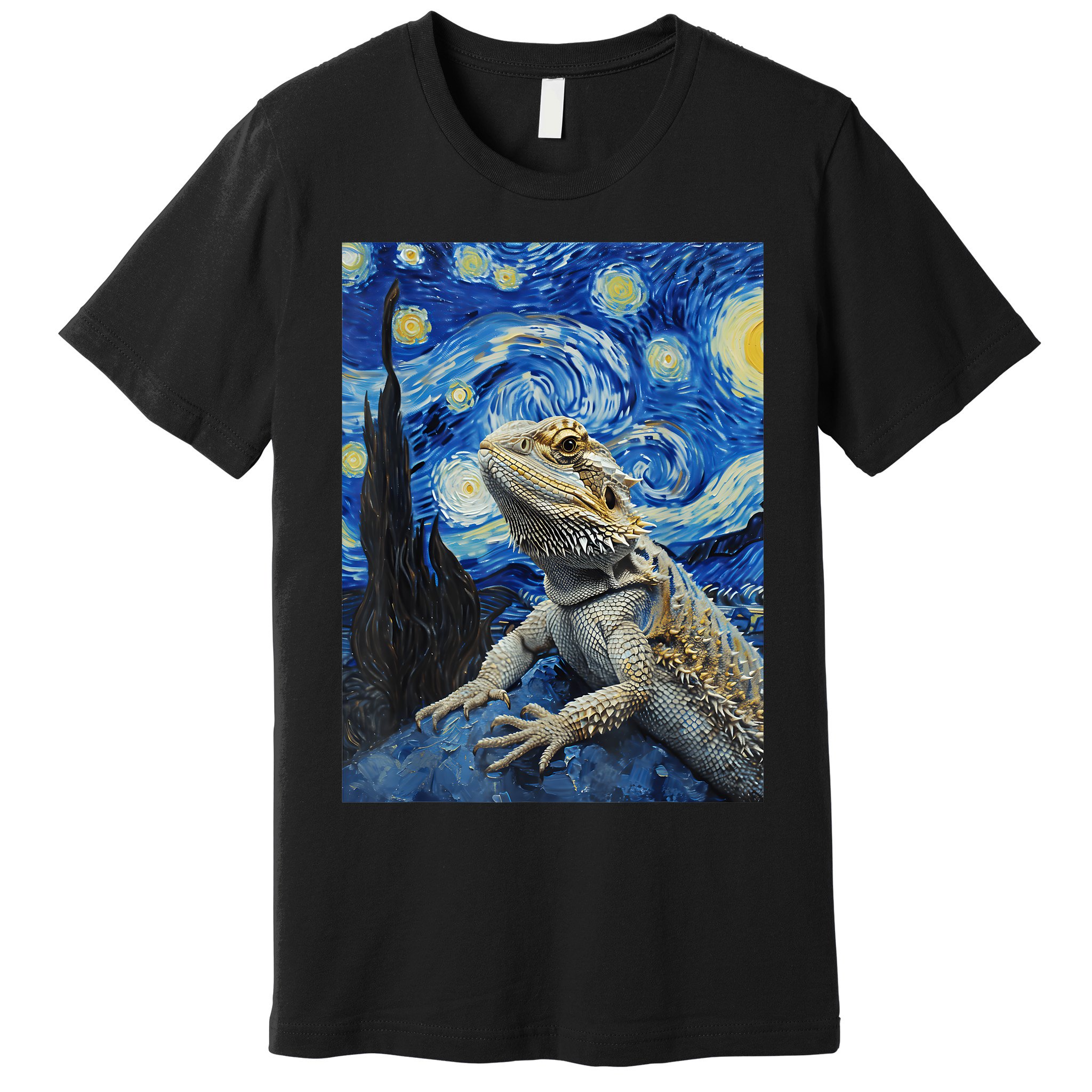 Bearded Dragon Starry Night Van Gogh Style Premium T-Shirt