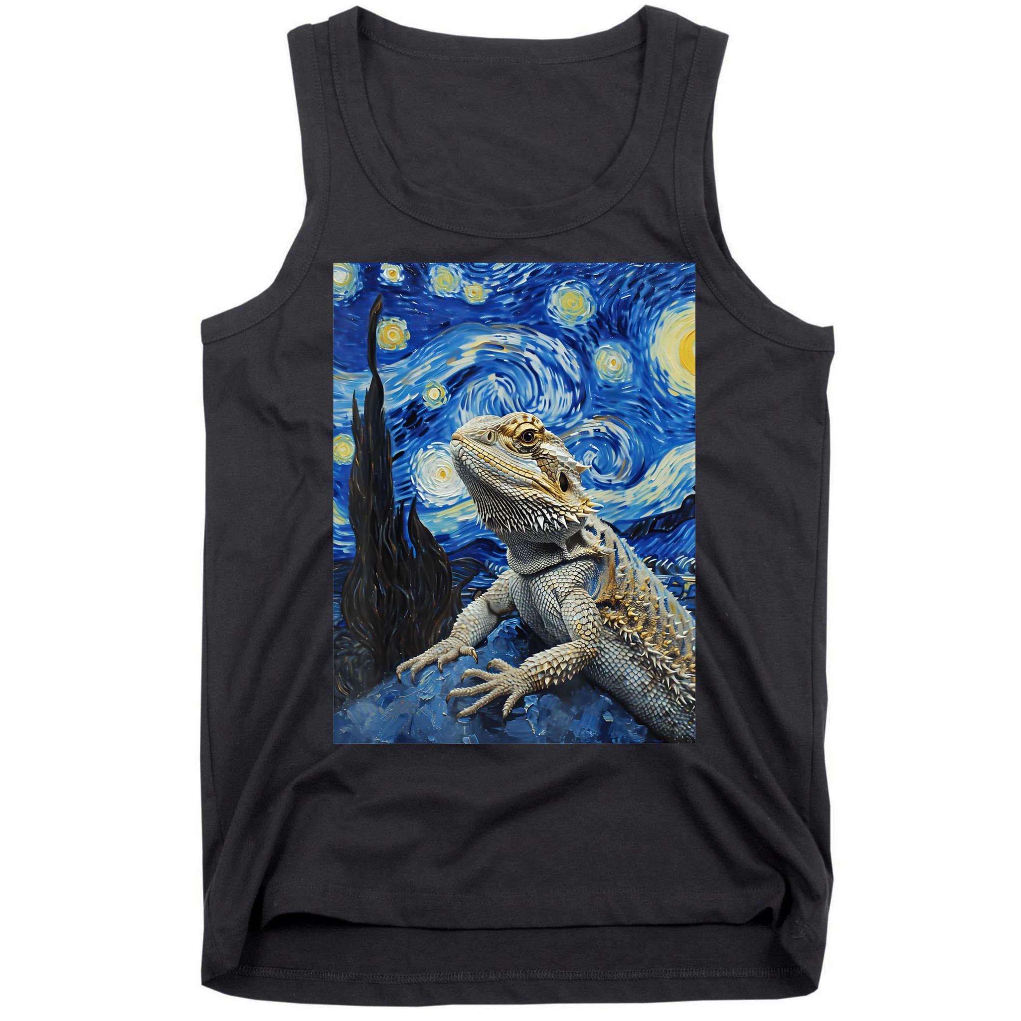 Bearded Dragon Starry Night Van Gogh Style Tank Top