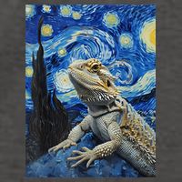 Bearded Dragon Starry Night Van Gogh Style Vector Backpack