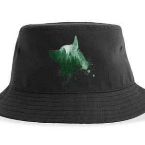 Black Dog Silhouette Heeler Dog Australian Cattle Dog Sustainable Bucket Hat