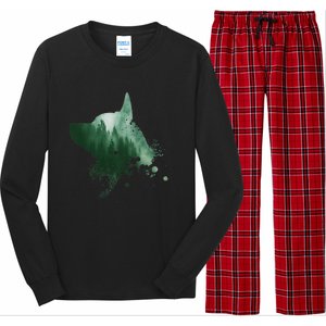 Black Dog Silhouette Heeler Dog Australian Cattle Dog Long Sleeve Pajama Set