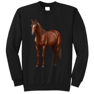 Beautiful Dark Sorrel Chestnut Quarter Horse Lover Retro Sweatshirt