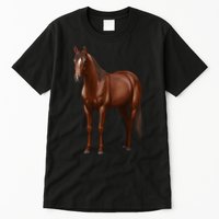 Beautiful Dark Sorrel Chestnut Quarter Horse Lover Retro Tall T-Shirt