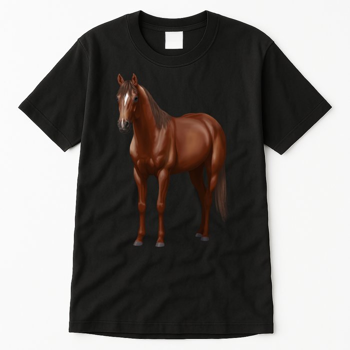 Beautiful Dark Sorrel Chestnut Quarter Horse Lover Retro Tall T-Shirt