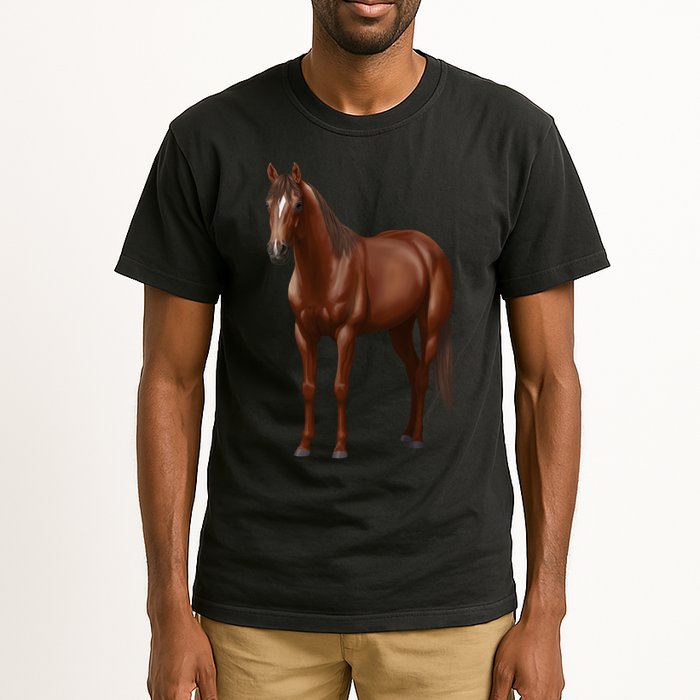 Beautiful Dark Sorrel Chestnut Quarter Horse Lover Retro Tall T-Shirt