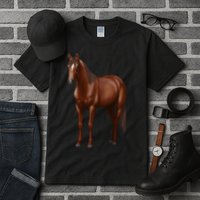 Beautiful Dark Sorrel Chestnut Quarter Horse Lover Retro Tall T-Shirt