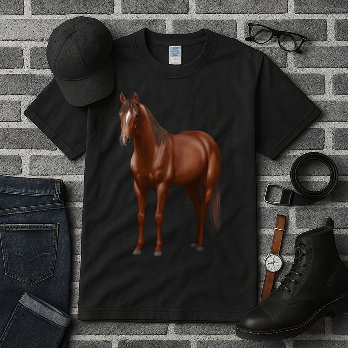 Beautiful Dark Sorrel Chestnut Quarter Horse Lover Retro Tall T-Shirt