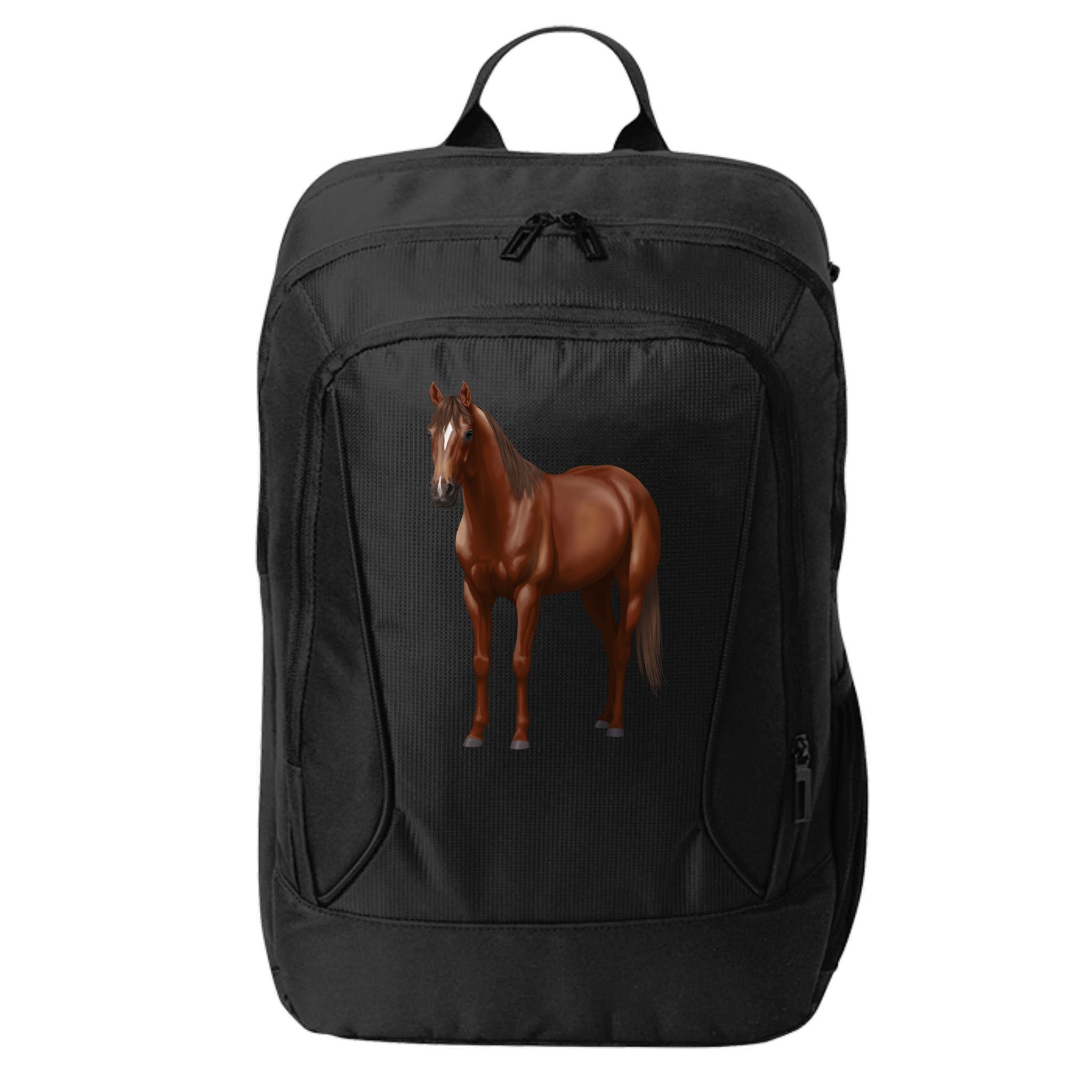 Beautiful Dark Sorrel Chestnut Quarter Horse Lover Retro City Backpack