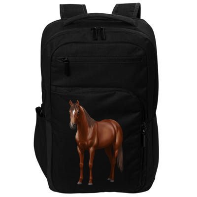 Beautiful Dark Sorrel Chestnut Quarter Horse Lover Retro Impact Tech Backpack