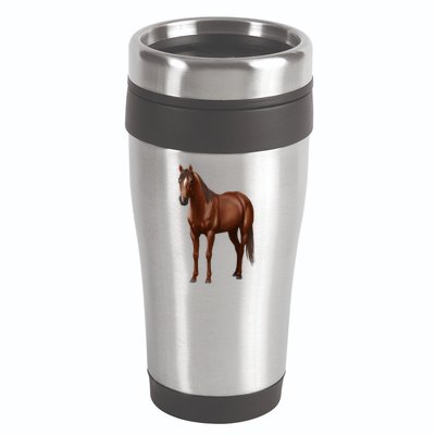 Beautiful Dark Sorrel Chestnut Quarter Horse Lover Retro 16oz Travel Tumbler