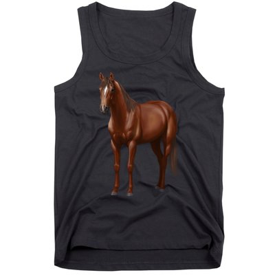 Beautiful Dark Sorrel Chestnut Quarter Horse Lover Retro Tank Top