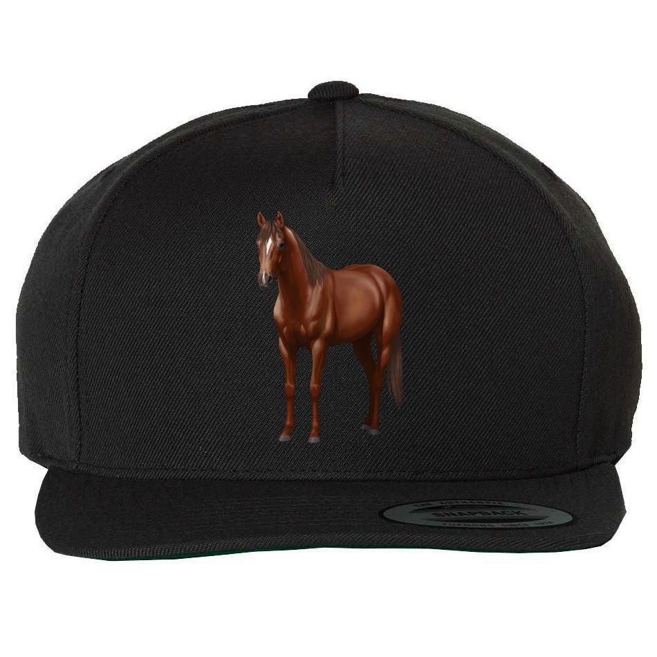 Beautiful Dark Sorrel Chestnut Quarter Horse Lover Retro Wool Snapback Cap