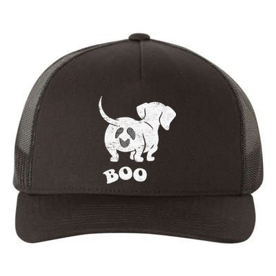 Boo Dachshund Spooky Dog Wiener Halloween Costume Yupoong Adult 5-Panel Trucker Hat