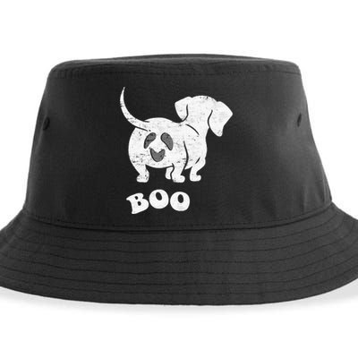 Boo Dachshund Spooky Dog Wiener Halloween Costume Sustainable Bucket Hat