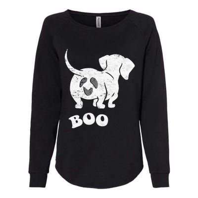 Boo Dachshund Spooky Dog Wiener Halloween Costume Womens California Wash Sweatshirt