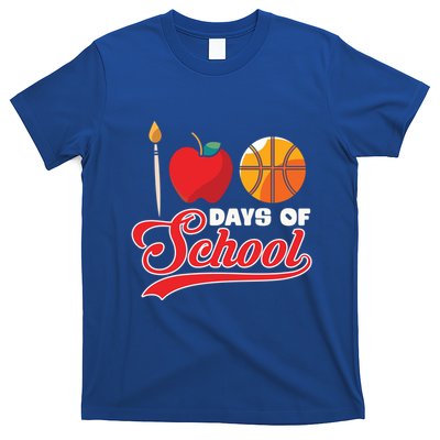 Basketball Drawing Student Gift 100 Days Of School Great Gift T-Shirt