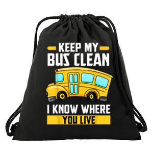 Bus Driver School Traffic Stops Drawstring Bag