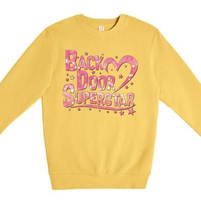 Back Door Superstar Meme Pink Glitter Premium Crewneck Sweatshirt