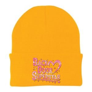 Back Door Superstar Meme Pink Glitter Knit Cap Winter Beanie