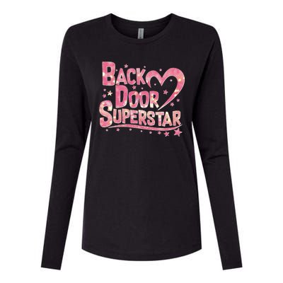 Back Door Superstar Meme Pink Glitter Womens Cotton Relaxed Long Sleeve T-Shirt