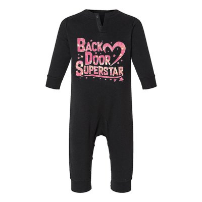 Back Door Superstar Meme Pink Glitter Infant Fleece One Piece