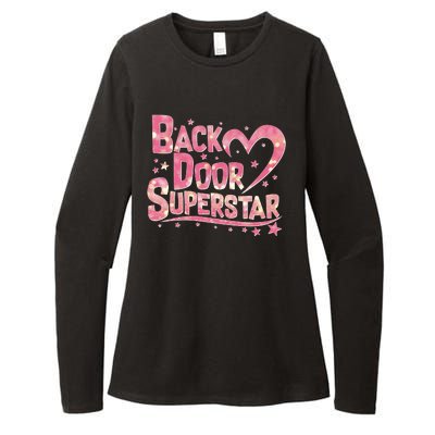 Back Door Superstar Meme Pink Glitter Womens CVC Long Sleeve Shirt