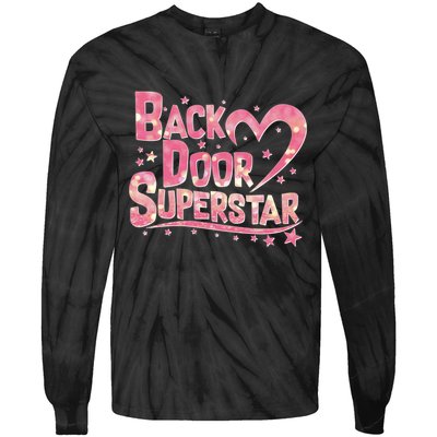 Back Door Superstar Meme Pink Glitter Tie-Dye Long Sleeve Shirt