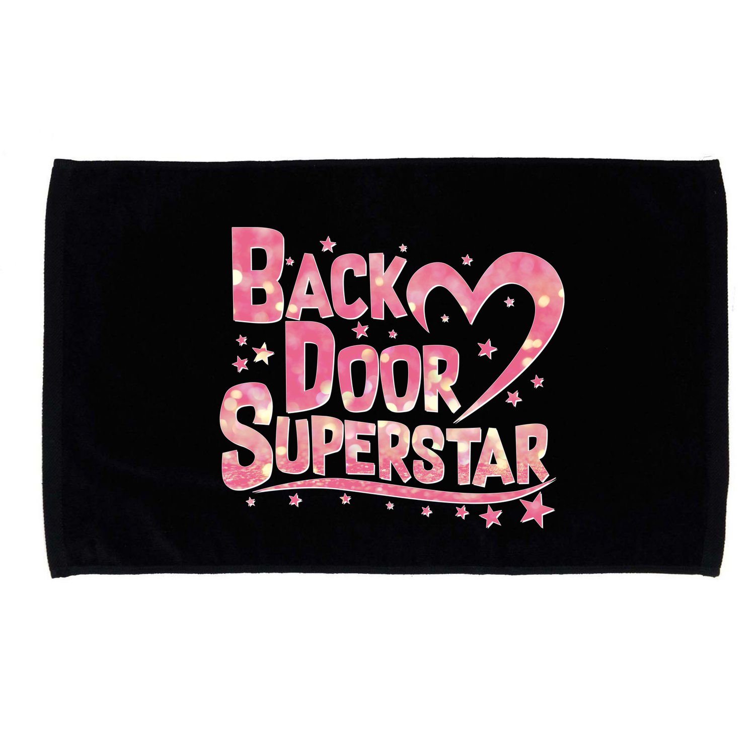 Back Door Superstar Meme Pink Glitter Microfiber Hand Towel