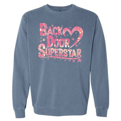 Back Door Superstar Meme Pink Glitter Garment-Dyed Sweatshirt