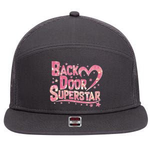 Back Door Superstar Meme Pink Glitter 7 Panel Mesh Trucker Snapback Hat