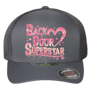 Back Door Superstar Meme Pink Glitter Flexfit Unipanel Trucker Cap