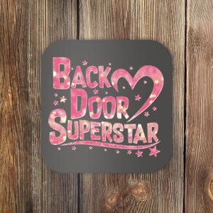 Back Door Superstar Meme Pink Glitter Coaster