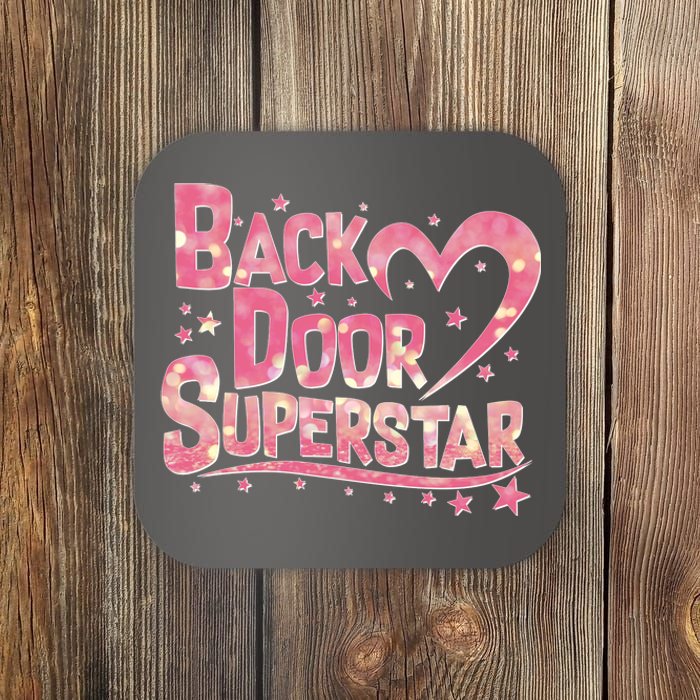 Back Door Superstar Meme Pink Glitter Coaster