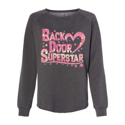 Back Door Superstar Meme Pink Glitter Womens California Wash Sweatshirt