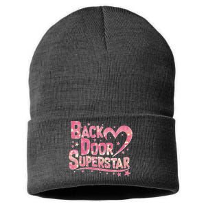 Back Door Superstar Meme Pink Glitter Sustainable Knit Beanie